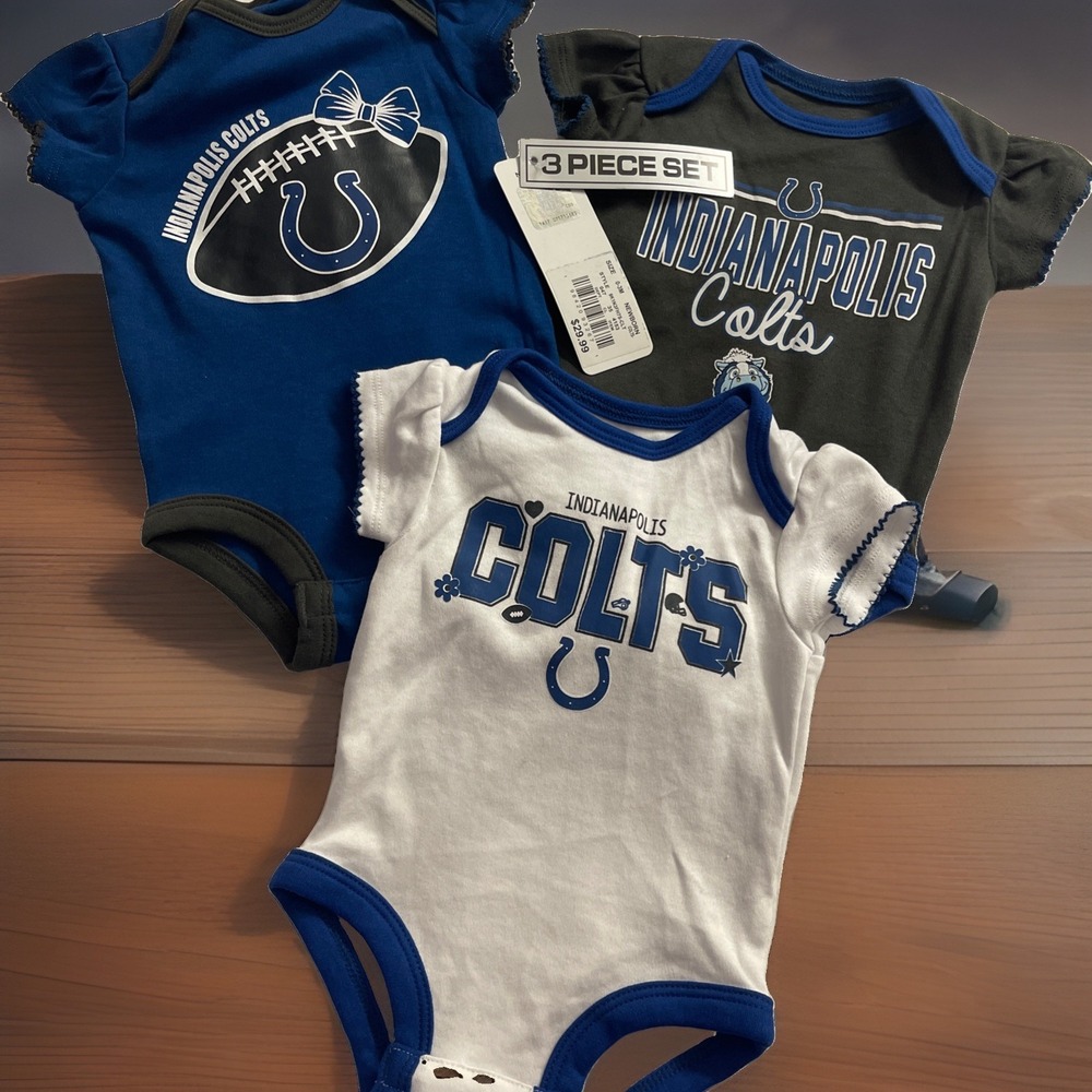 NFL 3 Pc Indianapolis Colts nfl INFANT BABY NEWBORN Jersey One Piece 0-3 Months